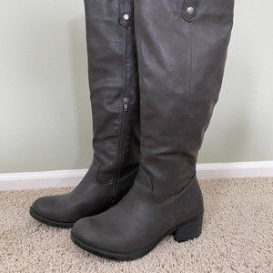 Rampage gray knee high boots